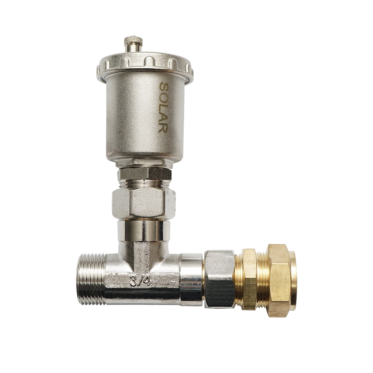 Automatic air vent set with T 3/4 for residential solar installations max 180 degrees C